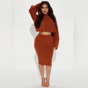 Brand New FashionNova “Aubrey Sweater skirt Set”